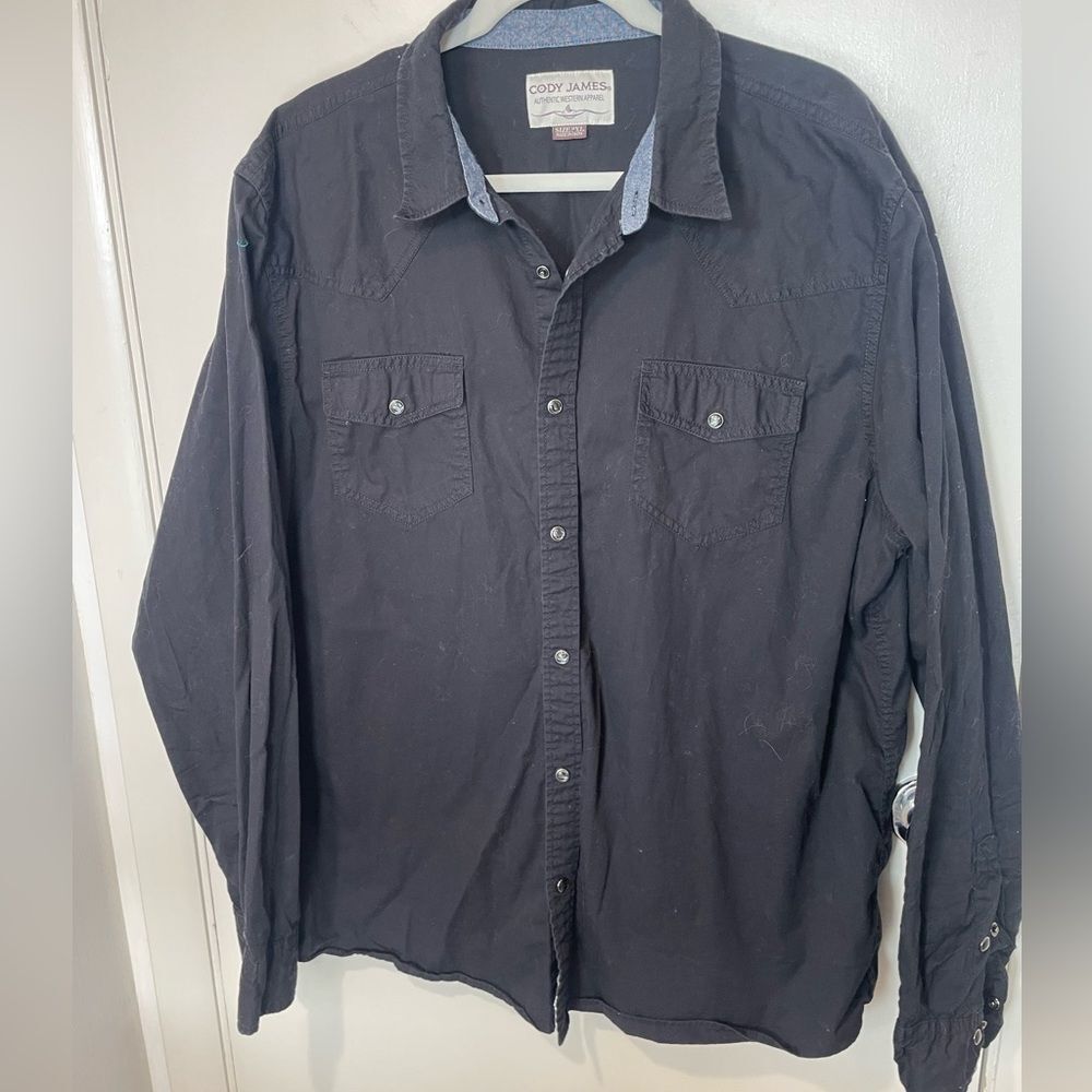 Cody James Snap Western Longsleeve black Shirt Mens XXL cowboy nashville